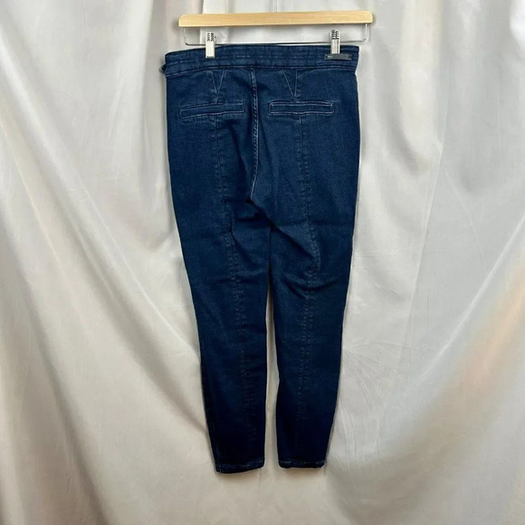 Pilcro and the Letterpress Jeans, High Rise Skinny, Side Zipper Hem Slit Blue 26 - Picture 6 of 8